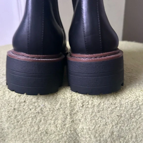 NWOB Sam Edelman Black Leather Ankle Boots Sz 8.5 - Picture 6 of 14